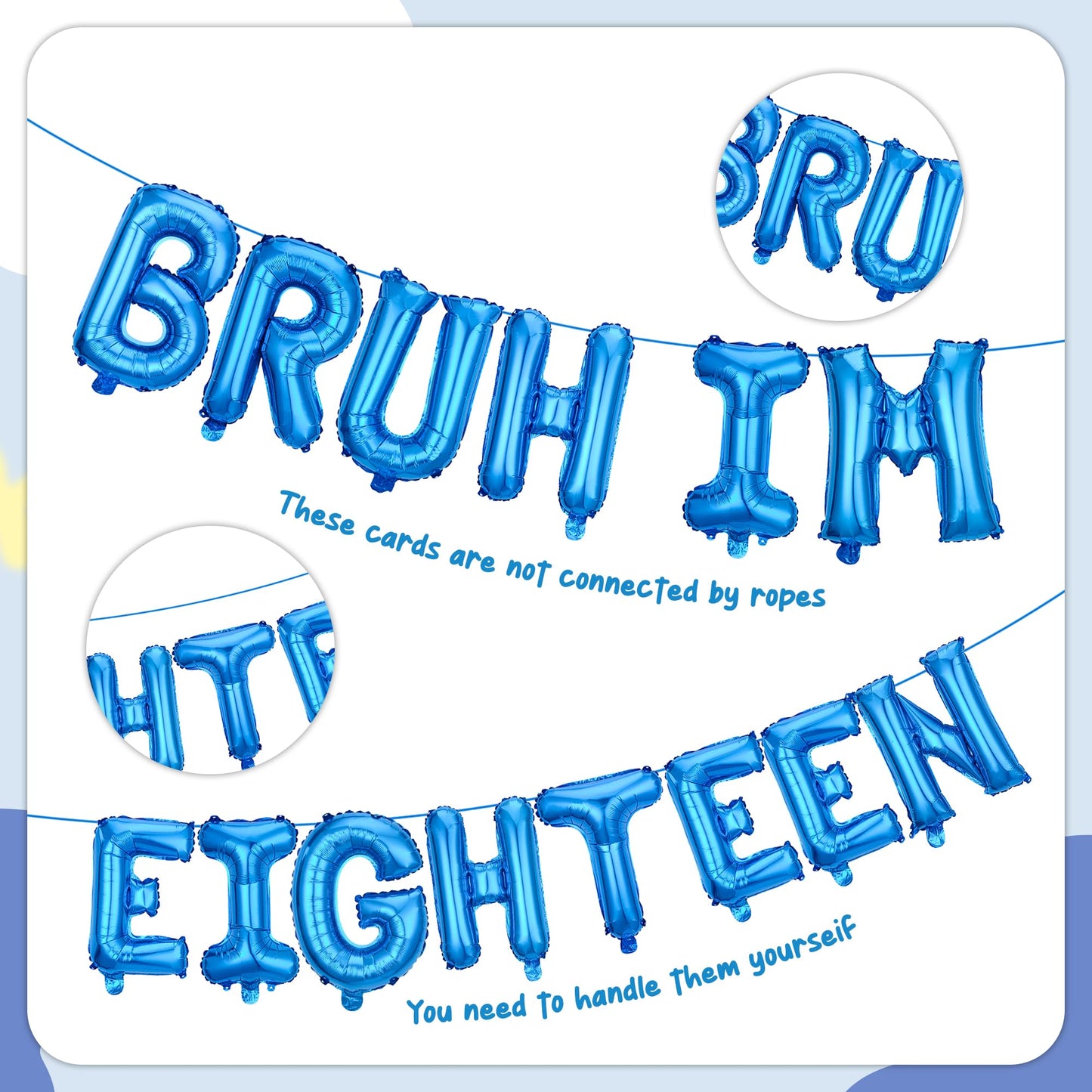 9th Birthday Decoration Balloon Banner - 33 Pcs Blue Bruh Im Nine Letter Banners Number 9 Star Foil Latex Balloons for Boys And Girls Happy Birthday Celebration Party Decor Supplies BST326L