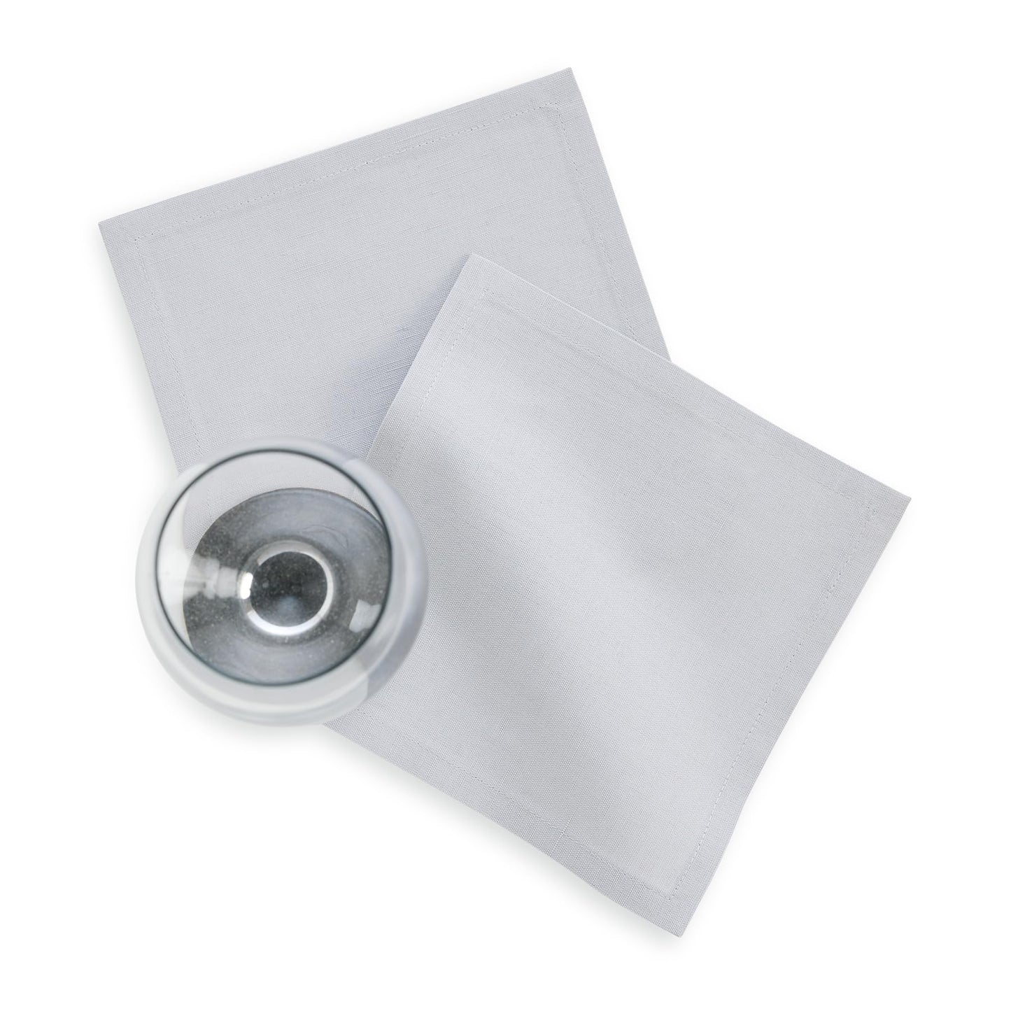Solino Home Cotton Linen Cocktail Napkins Black, Dru 6 x 6 in, Set of 12 | Small Cloth Napkins for cocktails, coasters and appetizer serving | soft cotton linen weave, artisan crafted | fully washable BST326SOLH
