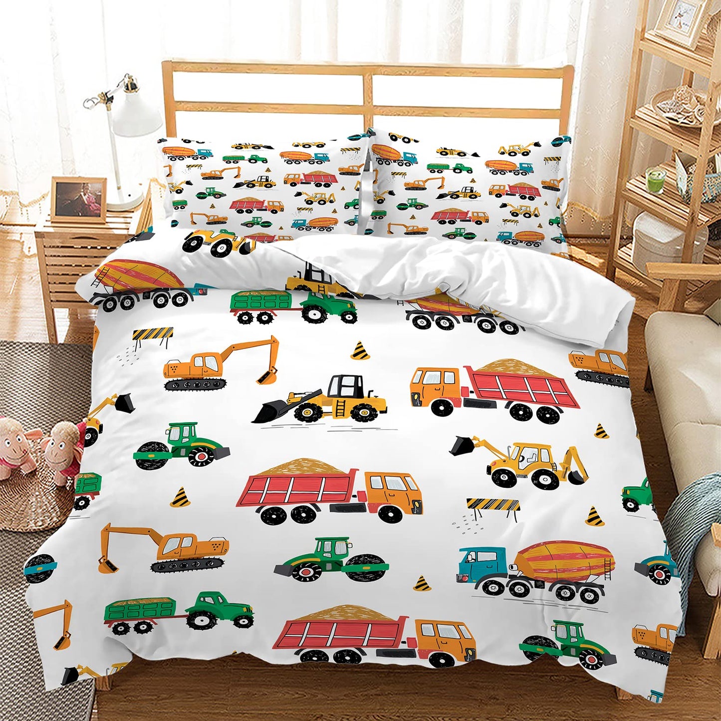 CVHOUSE Deer Hunting Duvet Cover Full Size,American Flag Bedding Set,Deer Theme Comforter for Boys Kids Teens,1 2 Pillowcases 3 Piece Full 79'x89' BST220