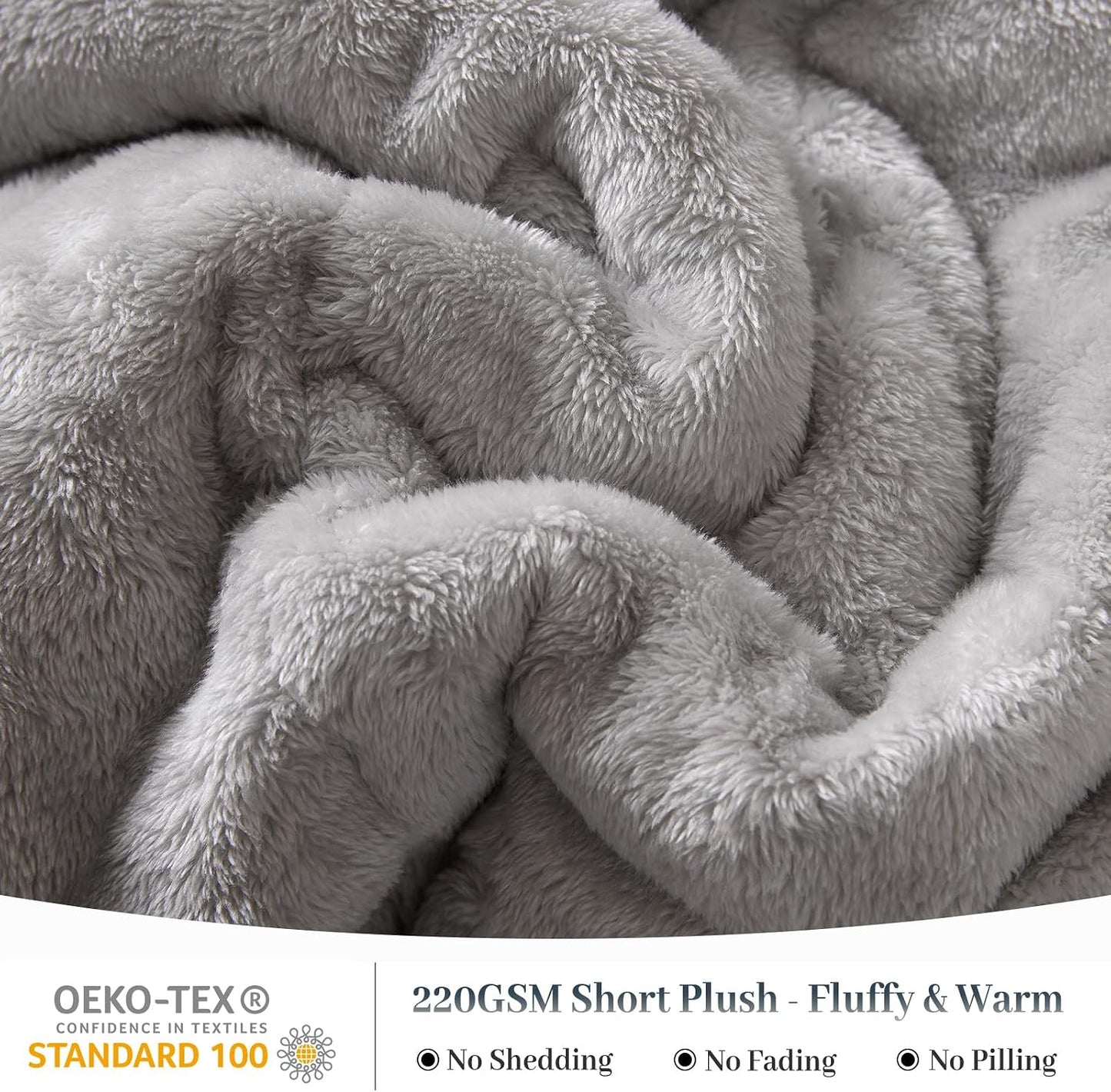 YIYEA Fluffy Queen Size Comforter Set, Luxury Faux Fur Comforter, Ultra Soft Plush Fuzzy Velvet Bedding Comforter Sets for Fall Winter, Cozy Warmth, No Shedding, 3PC, Queen, Light Grey BST326H