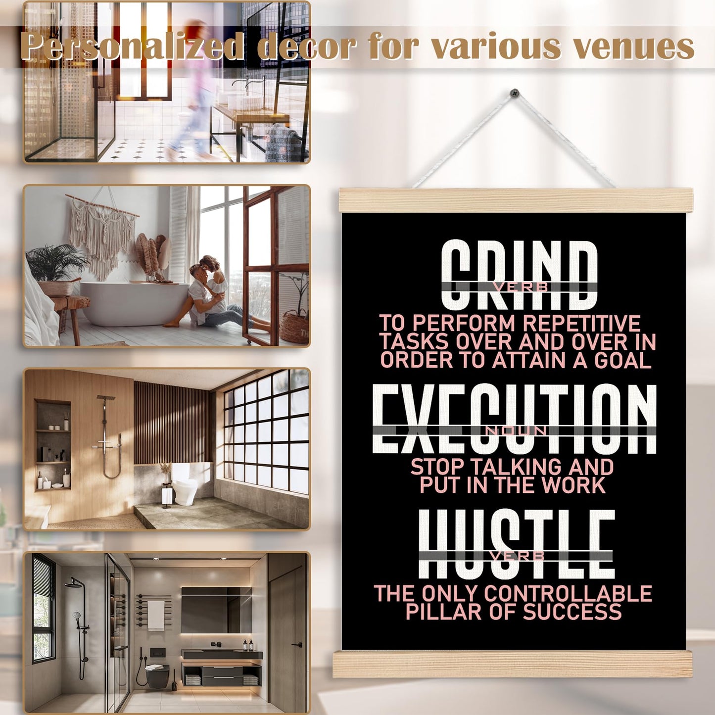 As For Me and My House Wall Decor, Eucalyptus Christian Canvas Poster Hanger Frames, Christian Joshua 24:15 Bible Verses Scripture Wall Decor Prints for Home Bedroom Living Room,12x16 Inch BST202