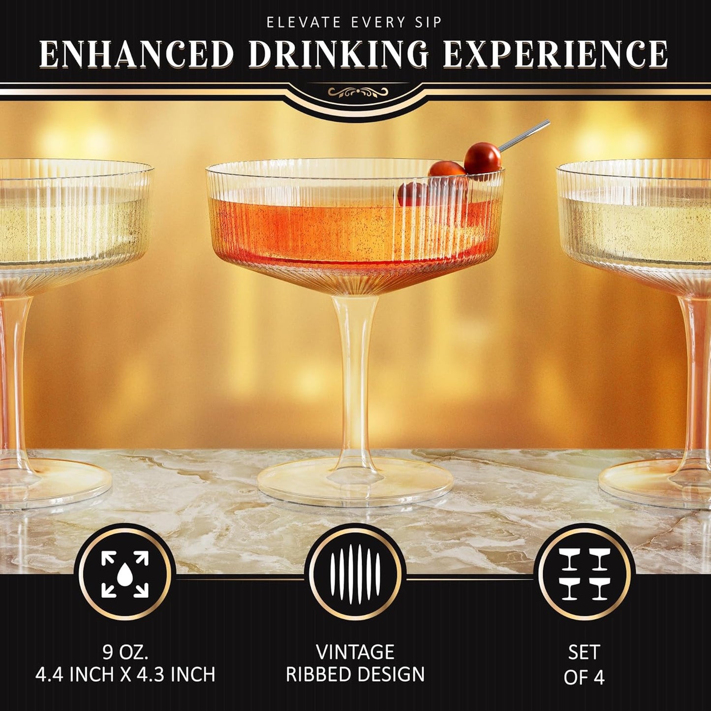 Champagne Coupe Glasses Set of 4 50