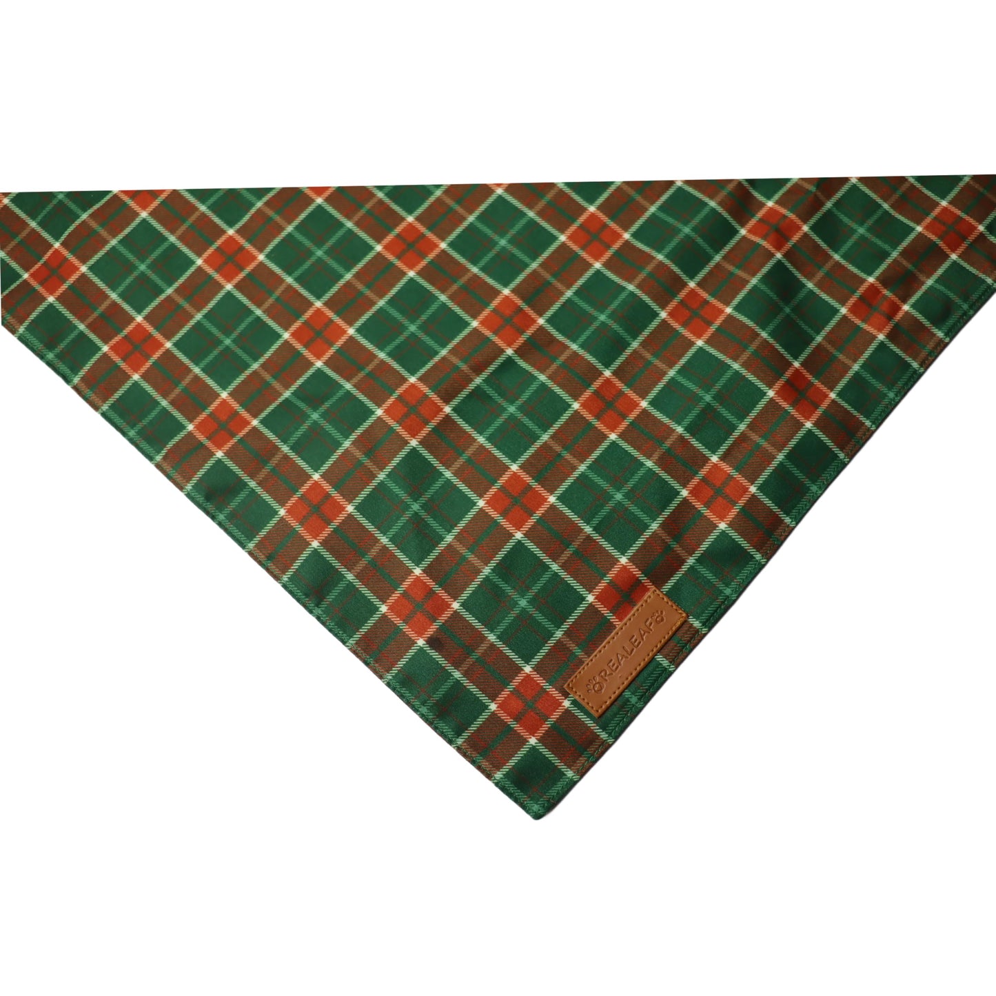 Realeaf Fall Thanksgiving Dog Bandanas 2 Pack, Orange Plaid Pet Scarf for Boy and Girl, Premium Durable Fabric, Holiday Halloween Bandana for Large and Extra Large Dogs (X-Large) WN420