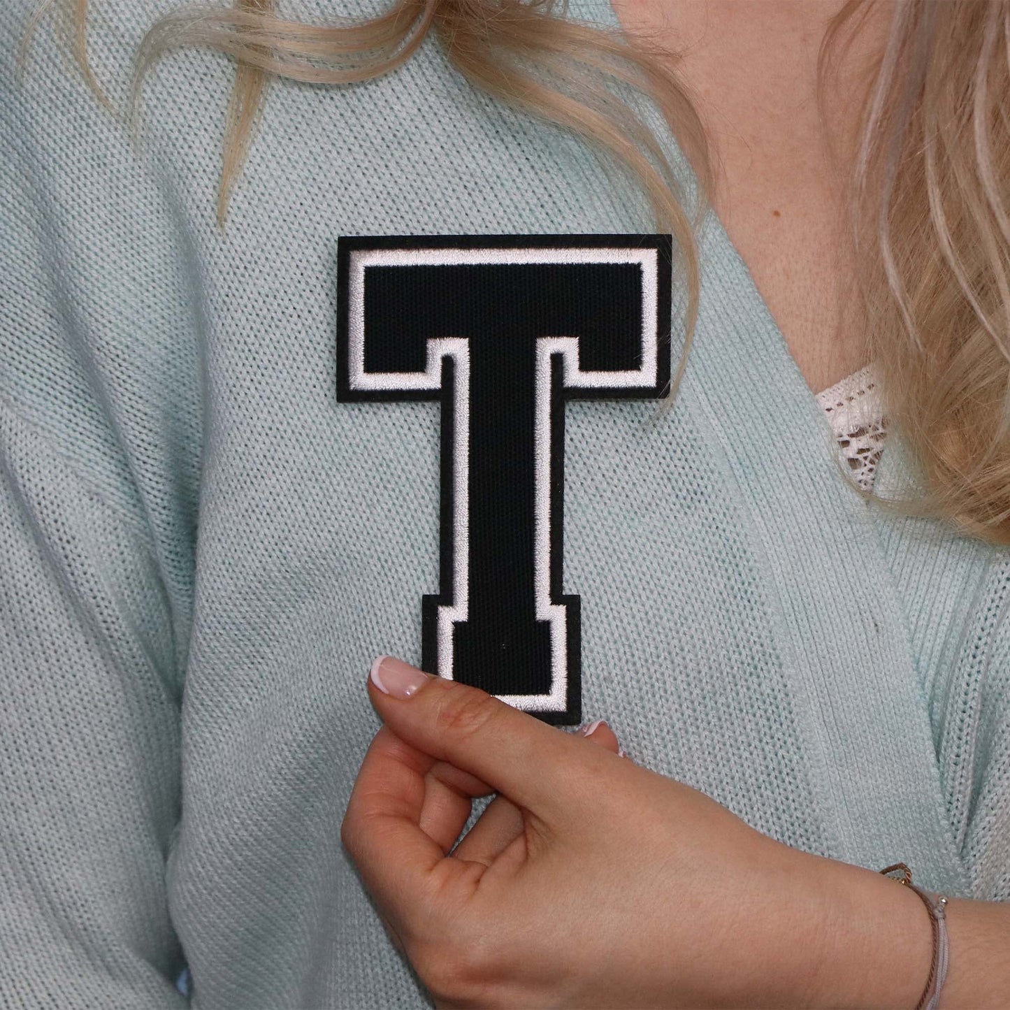 Iron On Letters Patches Premium Quality - Letter for Clothing - Varsity Patch Transfer for Clothes - Embroidered Letters Patches for Jersey Jackets - Sew on Appliques Red BST220