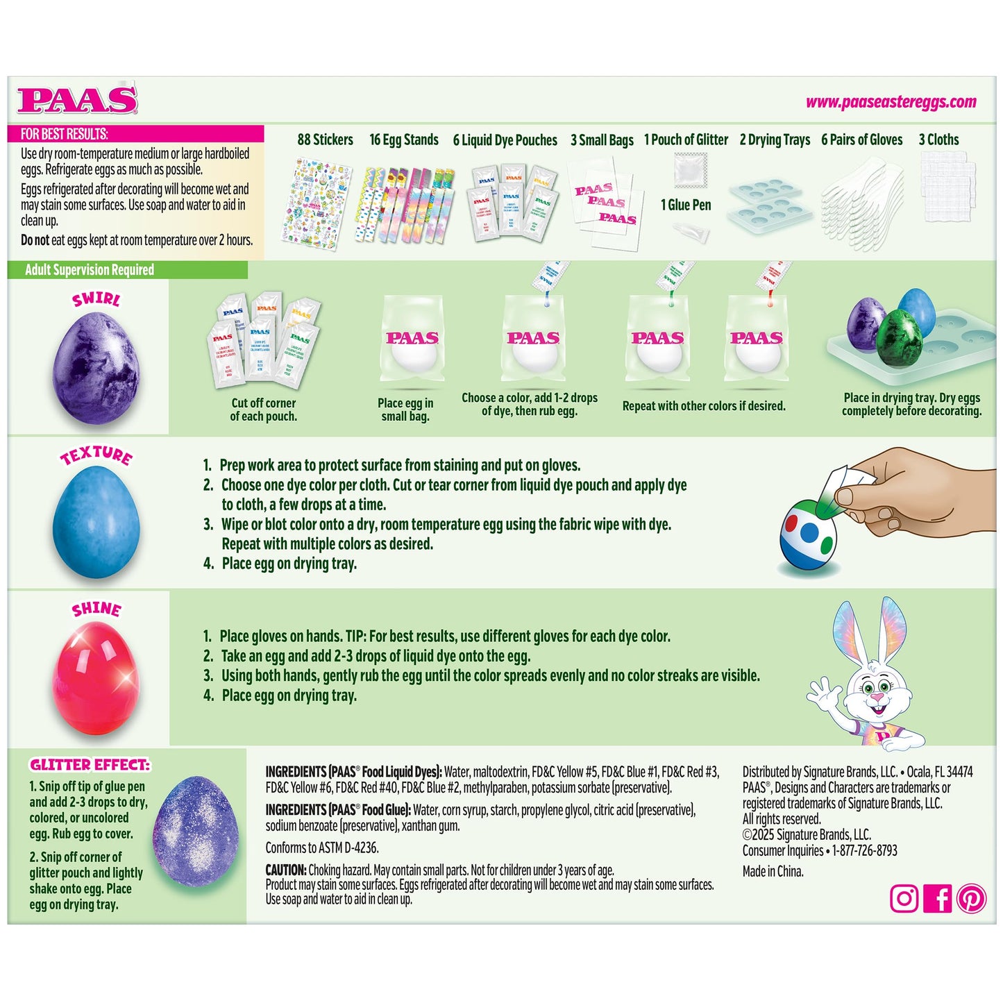 PAAS Eggstreme Color FX Egg Dying Kit – Create Swirl, Texture & Shine Effects – Fun & Creative Easter Egg Dye Kit BST220
