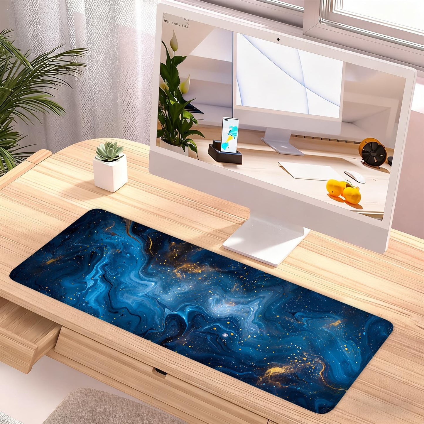 Mouse Pad Gaming Mousepad 31.5 x 11.8in Large Mouse Pad for Keyboard and Mouse with Anti-Slip Rubber Base, Keyboard Pad XL Mouse Mat for Home and Office,Snowy Forest WN420