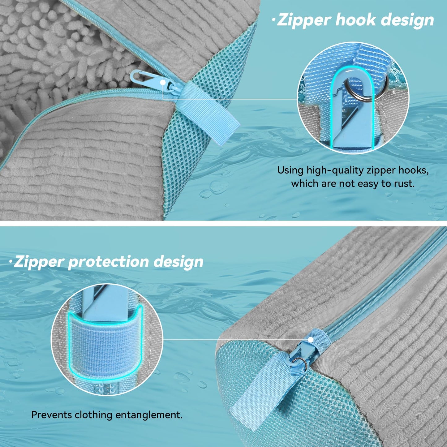 Shoe Washing Machine Bag, 2 Pack Green Shoe Bag for Washing Machine for Sneakers with Safety Hook Zipper, Reusable Shoe Laundry Bags BST326H