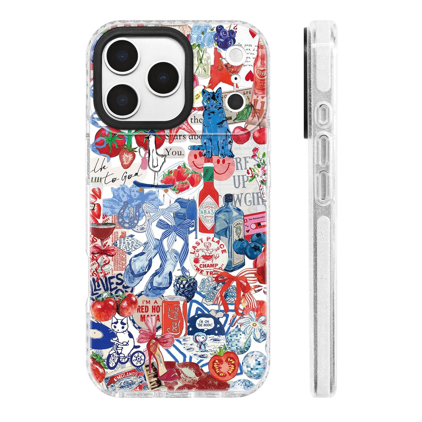 for iPhone 16 Pro Case [Military-Grade Drop Protection/Stylish Soft TPU Protective/Camera Protection/for Women & Girls] - Beach Party Collage Pattern with Mermaid WN420