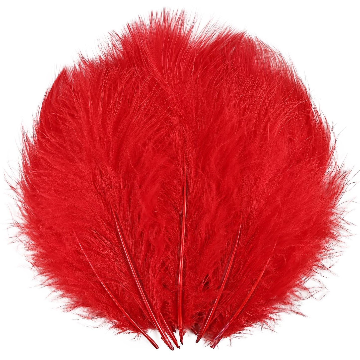 Fluffy Turkey Marabou Feathers 100pcs for Craft Dream Catcher Decoration - 4-7Inches Natural Feathers (Green) BST220