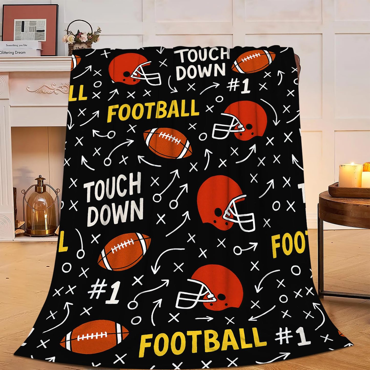 Soccer Blanket Super Soft Warm Fluffy Fleece Flannel Ball Sports Throw Blanket Cozy Fuzzy Plush Stuff Bedding Blankets Gifts for Teens Boys Kids Women Girls Adults 50"X40" BST326H