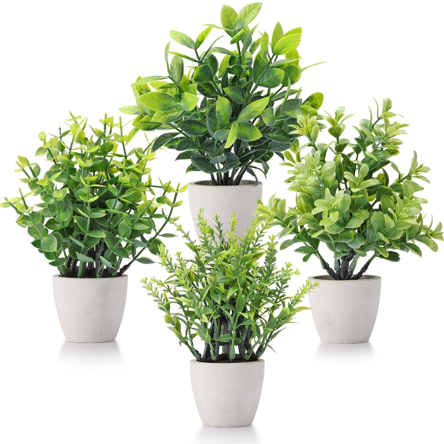 FAVOWREATH 2 Pack Small Fake Plants Potted Artificial Plants Indoor for Home Decor Office Room Farmhouse Indoor Table Bathroom Decor BST220