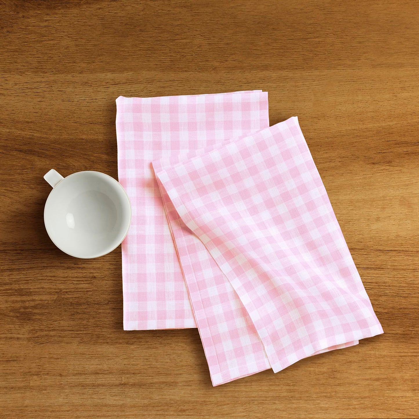 Solino Home 100% Linen Tea Towels Blue Bell Check, 16.5 x 26.5 in, Set of 2 | Buffalo Check Tea Towels absorbent and quick drying; buffalo checkered weave, mitered corners; Pure Linen; OEKO-TEX Certified BST326SOLH