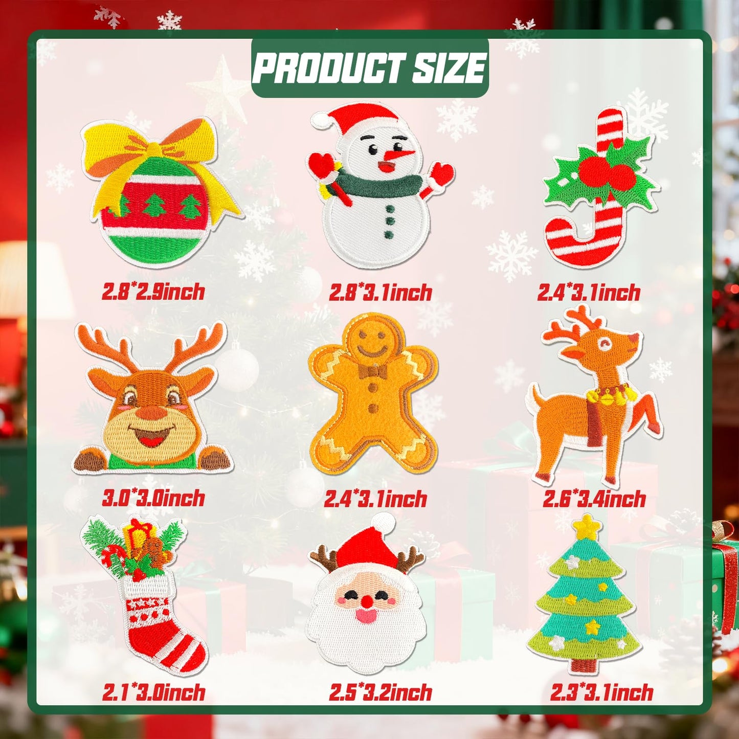 32Pcs Christmas Iron on Patches, Christmas sew on Patches for Clothing, Hats, Backpacks, Jackets, and Bags BST326H