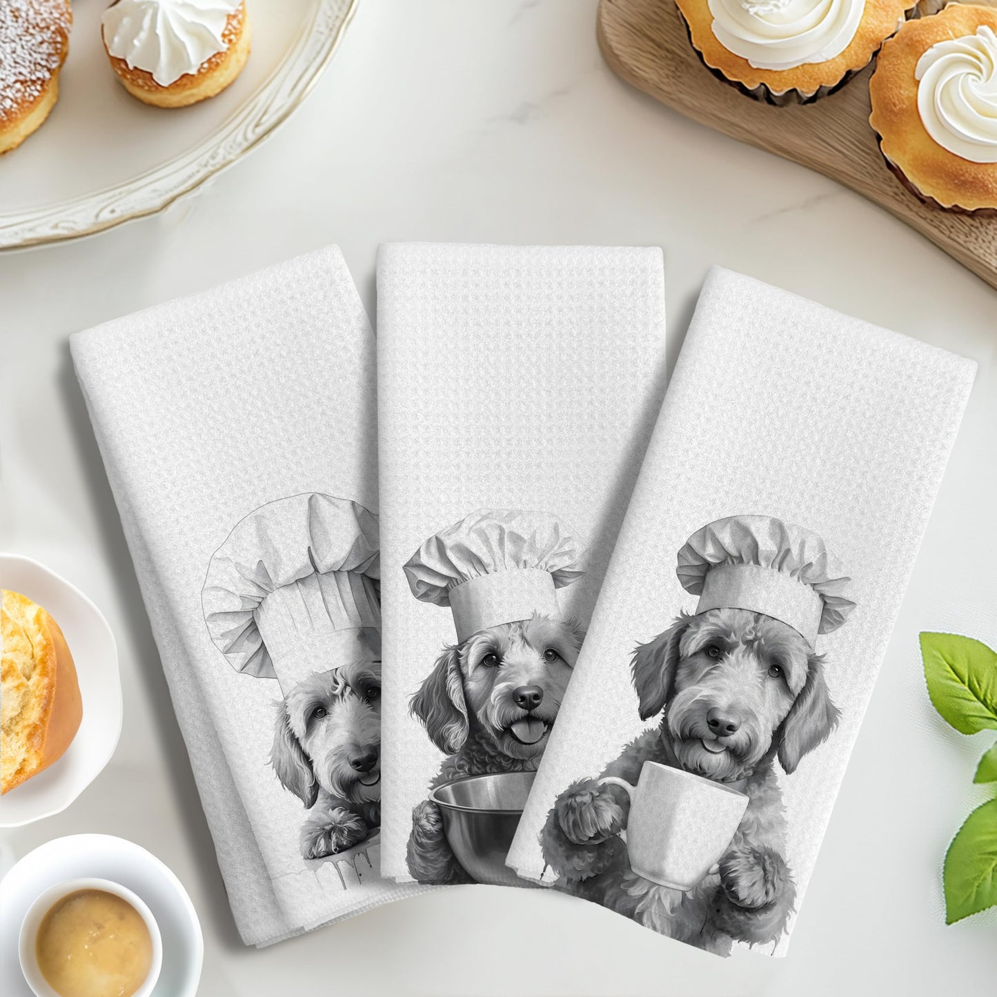 Funny Black Labrador Retriever Kitchen Towels, Black Lab Gifts Dish Tea Towels for Kitchen Decor, Gifts for Labrador Dog Lovers Hand Towels, 16x24 Inches BST202