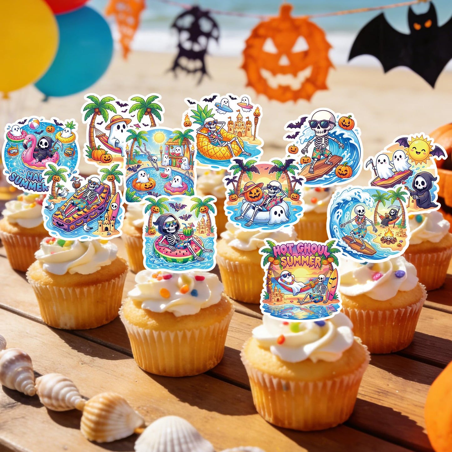 Baseball Birthday Party Decorotions - 24 PCS Ice Cream Drip Baseball Theme Cupcake Toppers, Boys Girls Sports Birthday Party Decorotions Supplies BST326L