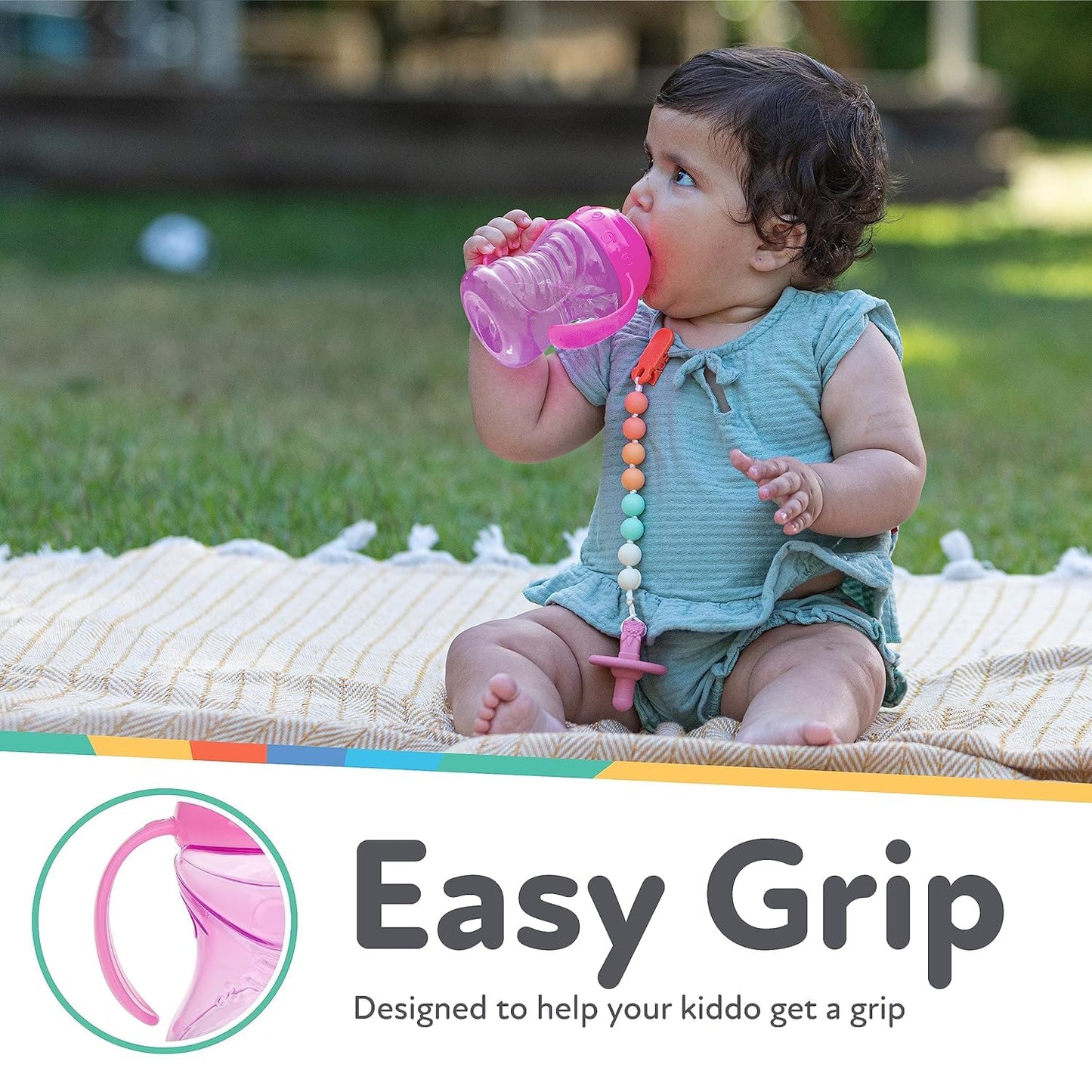 Nuby Clik-It Grip N' Sip Soft Spout No-Spill Training Sippy Cup 99