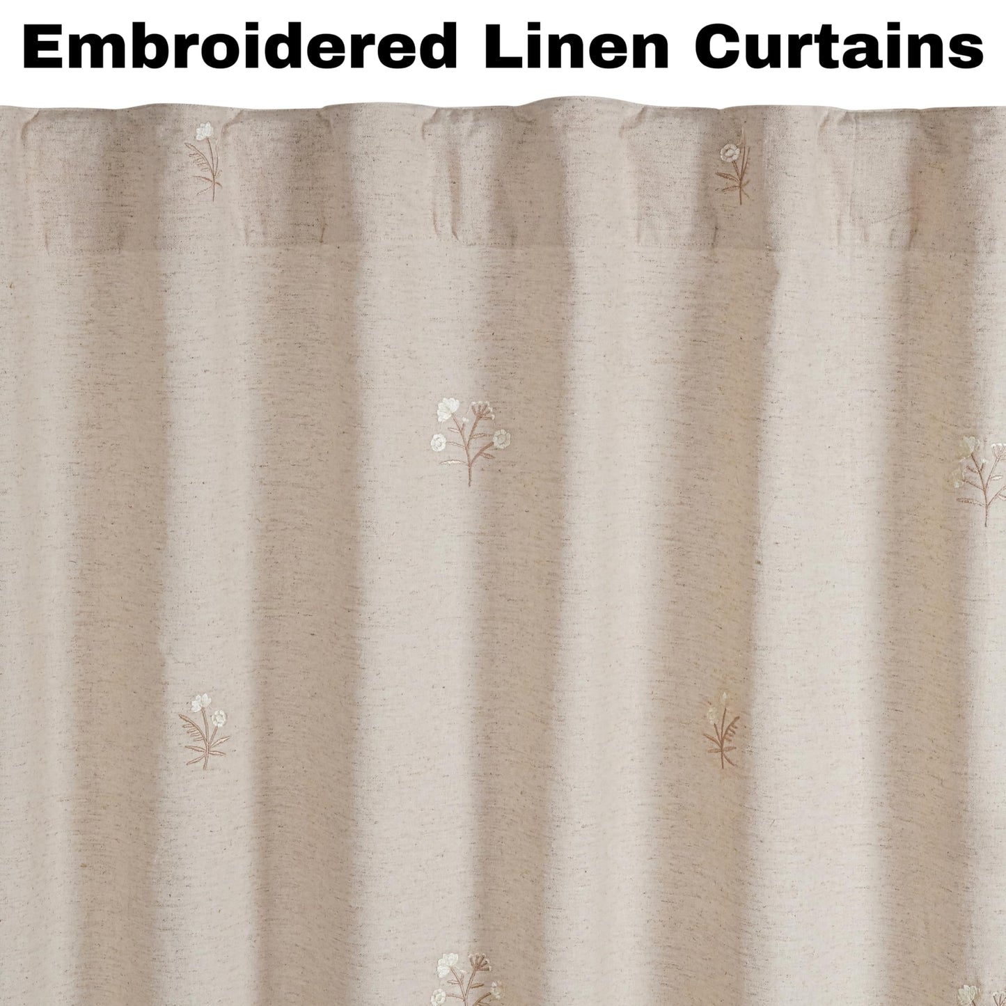 Bedding Craft Curtains 63 Inch Length - White Poly Cotton Slub Drapes with Tab Top, Set of 2, Ideal for Bedroom, Living Room, and Office_ 50x63 inch BST220
