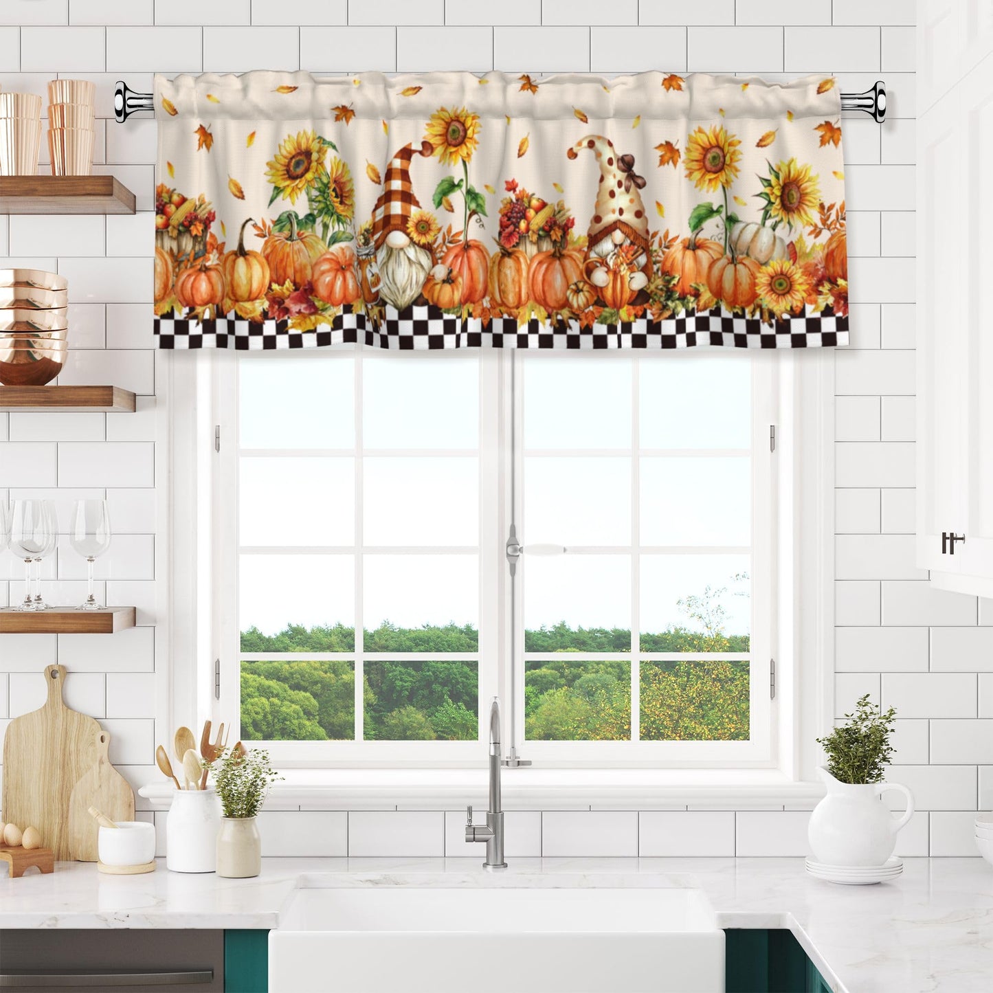 Easter Valances for Windows - Pink Spring Cafe Curtains Floral Bunny Short Curtains for Living Room Bathroom Bedroom Basement BST202