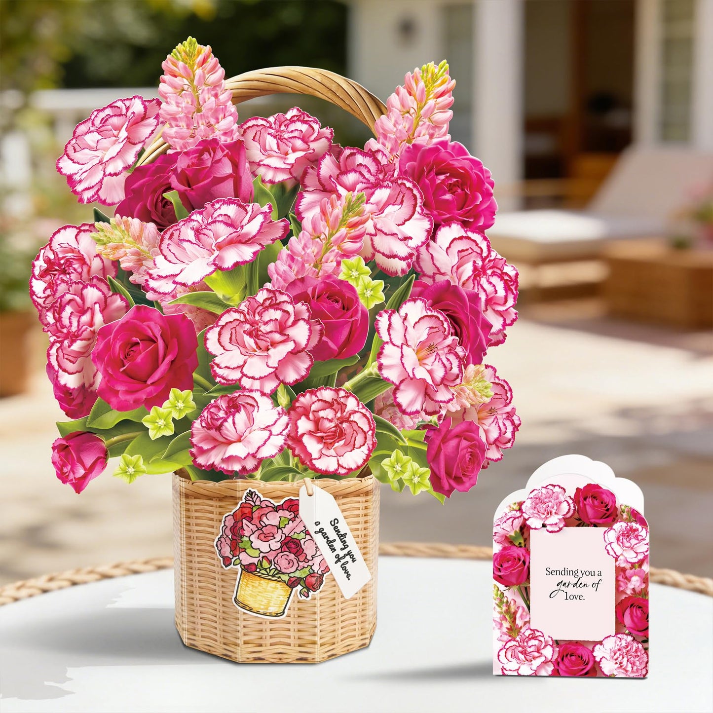 Pop Up Greeting Cards, Dahlia Paper Flower Bouquets | Birthday,Mother's Day, Thank You, Get Well, Anniversary,Include Note Card & Envelope WN420