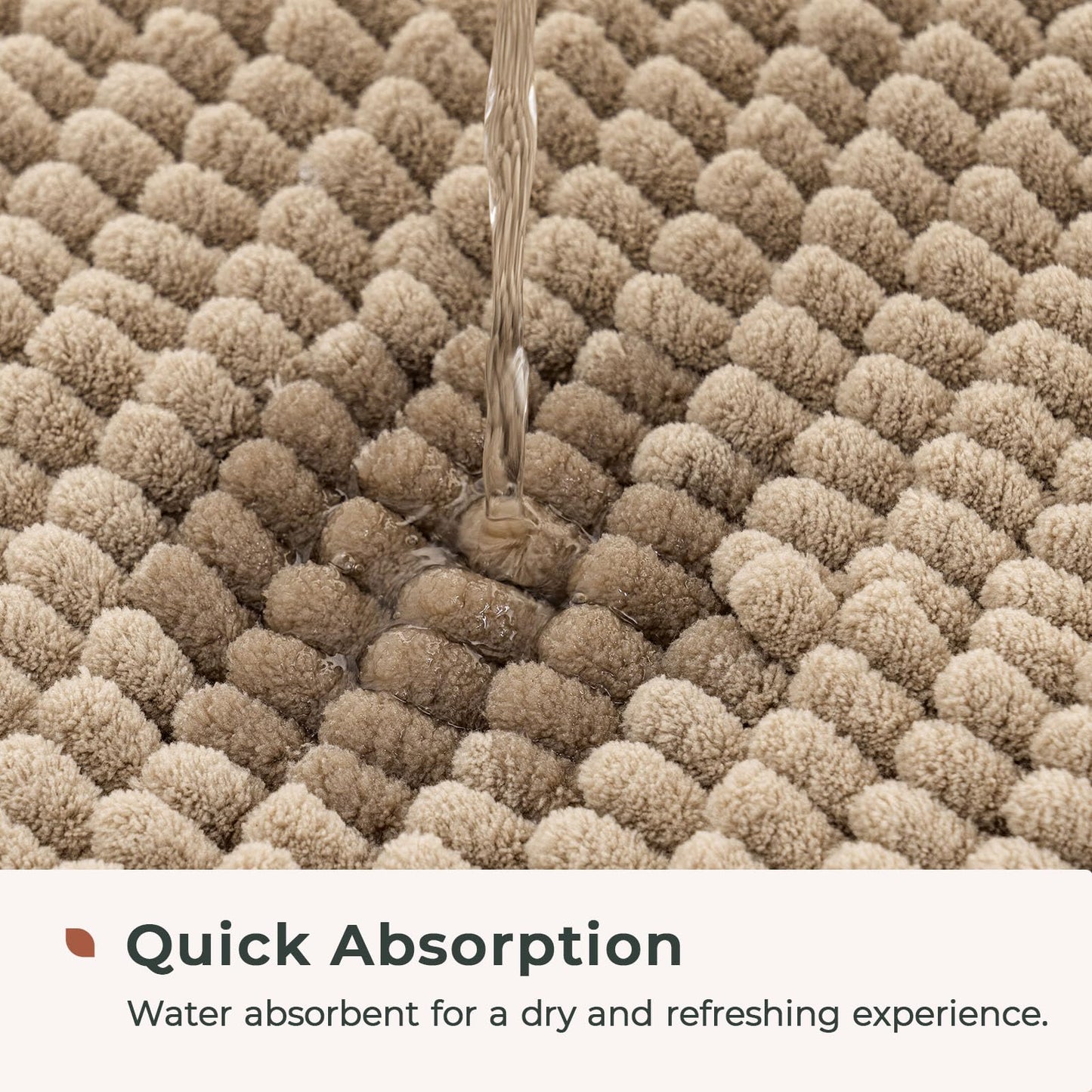 FRESHMINT Chenille Bathroom Rugs Mat 24"x17", Non-Slip Bath Mat for Bathroom Floor & Bathtub, Washable Soft Shower Shag Bath Rugs, Fluffy Thick Water Absorbent Microfiber Shower Mat, Sage Green BST220
