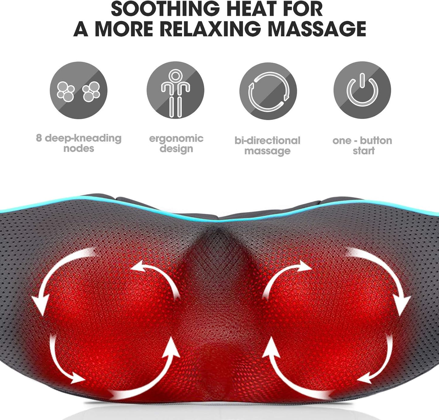 MagicMakers Shiatsu Neck Massager with Heat for Pain Relief Deep Tissue 79