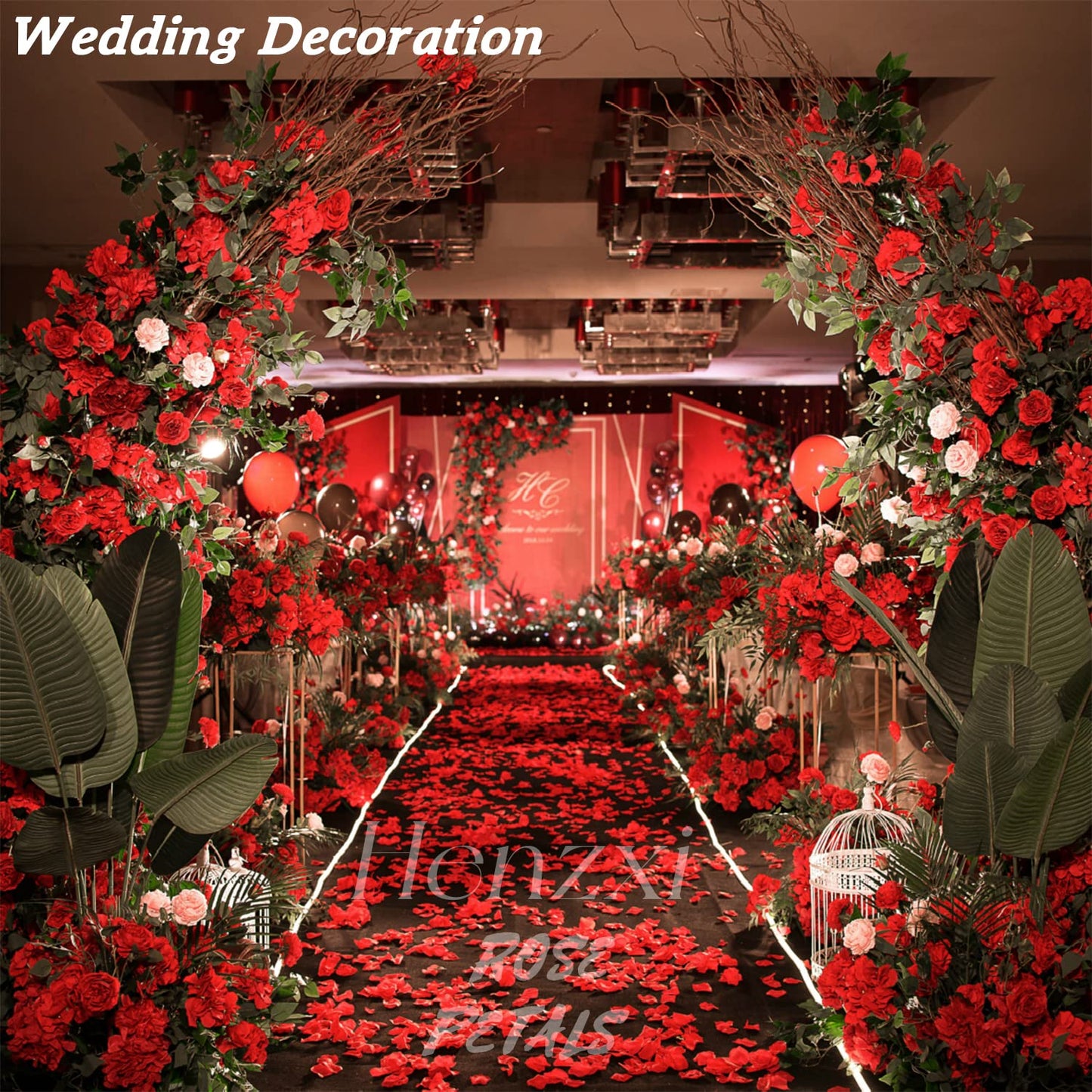 Henzxi 1000 Pcs Rose Petals, Artificial Flower Petals, for Romantic Night, Wedding, Event, Party, Valentine Decor (1000 Pcs, Ivory) BST220
