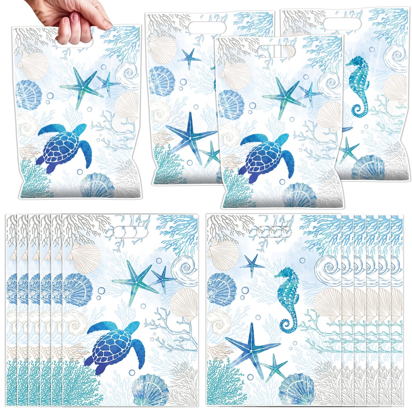 Falueqg Hibachi Party Decorations - 50 Pcs Hibachi Japanese Goodie Candy Gift Bags Fans Cherry Blossom Patterns Party Favors for Chinese Japanese Birthday Baby Shower Decor BST326H