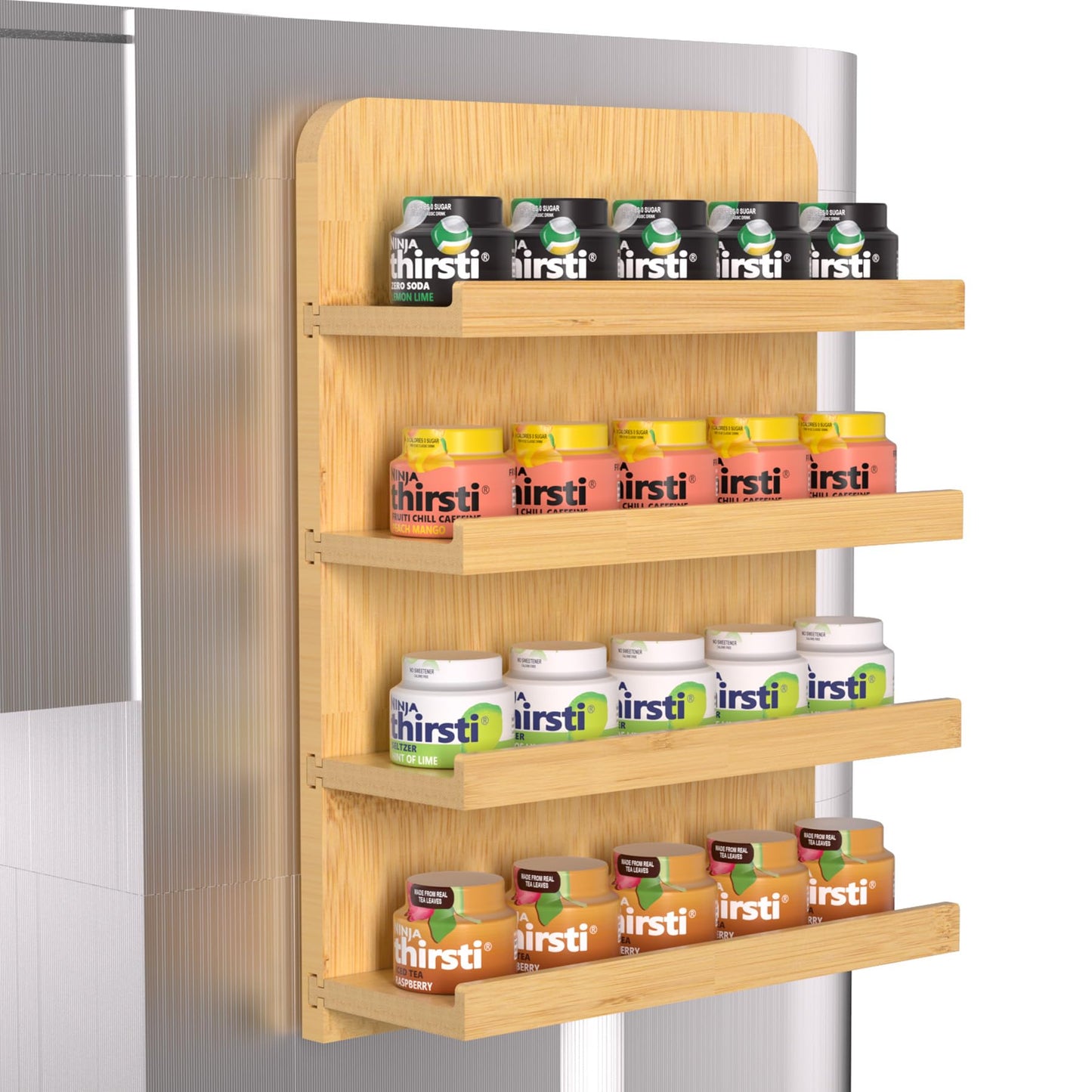 Bamboo Flavor Pods Holder Compatible with Ninja Thirsti - Holds 20 Flavor Water Drops N28