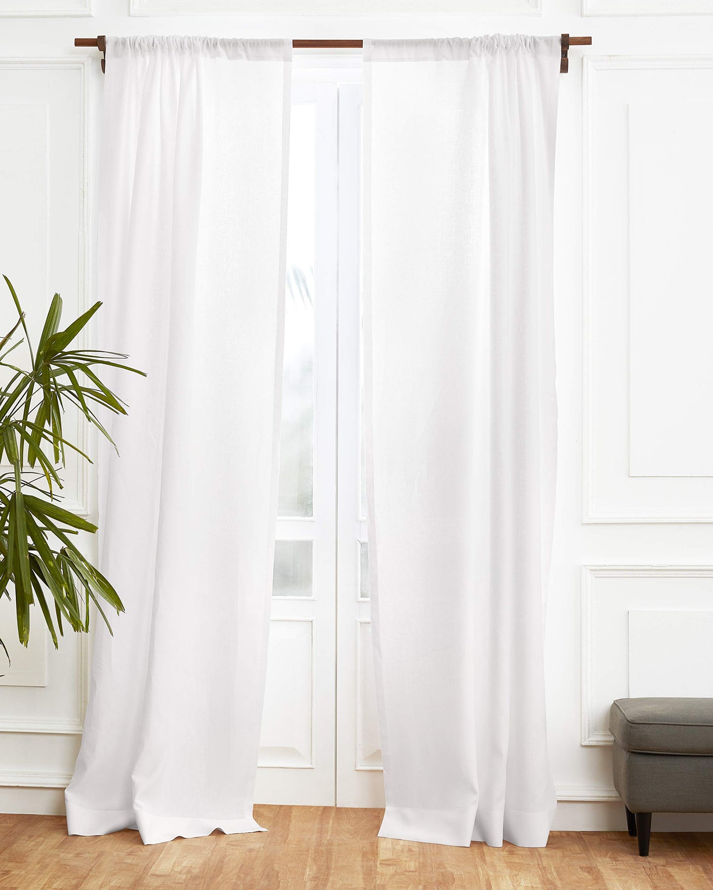 Solino Home 100% Pure Linen Curtain Panel Ivory, Linen Curtain 52 x 54 in | Drapery Panels a light filtering panel for any room, handwoven textured linen, rod pocket top, OEKO-TEX Certified, gift ready BST326SOLH