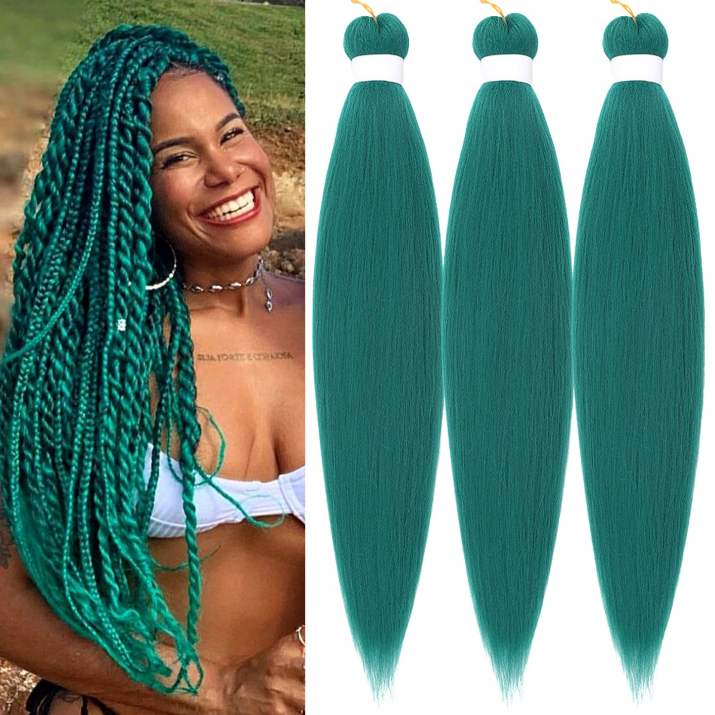Purple Braiding Hair Pre stretched Knotless 26 inch | Hypoallergenic Synthetic Purple Prestretched Ez Braid Knotless Itch Free Soft Yaki Texture Hot Water Setting WN420