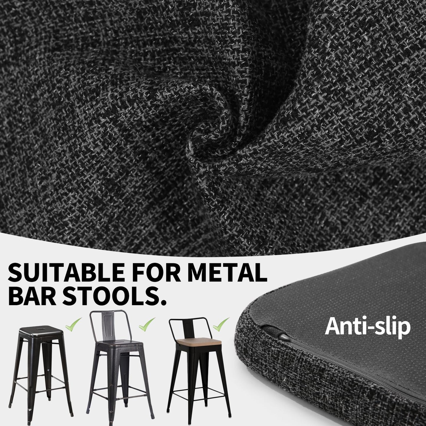 SINOSSO Memory Foam Bar Stool Cushions 4 Pcs, Modern Interwoven Style Magnetic Small Chair Pads Use for Cafe Bistro Stackable Metal Stool (Square, Red, 4) BST220