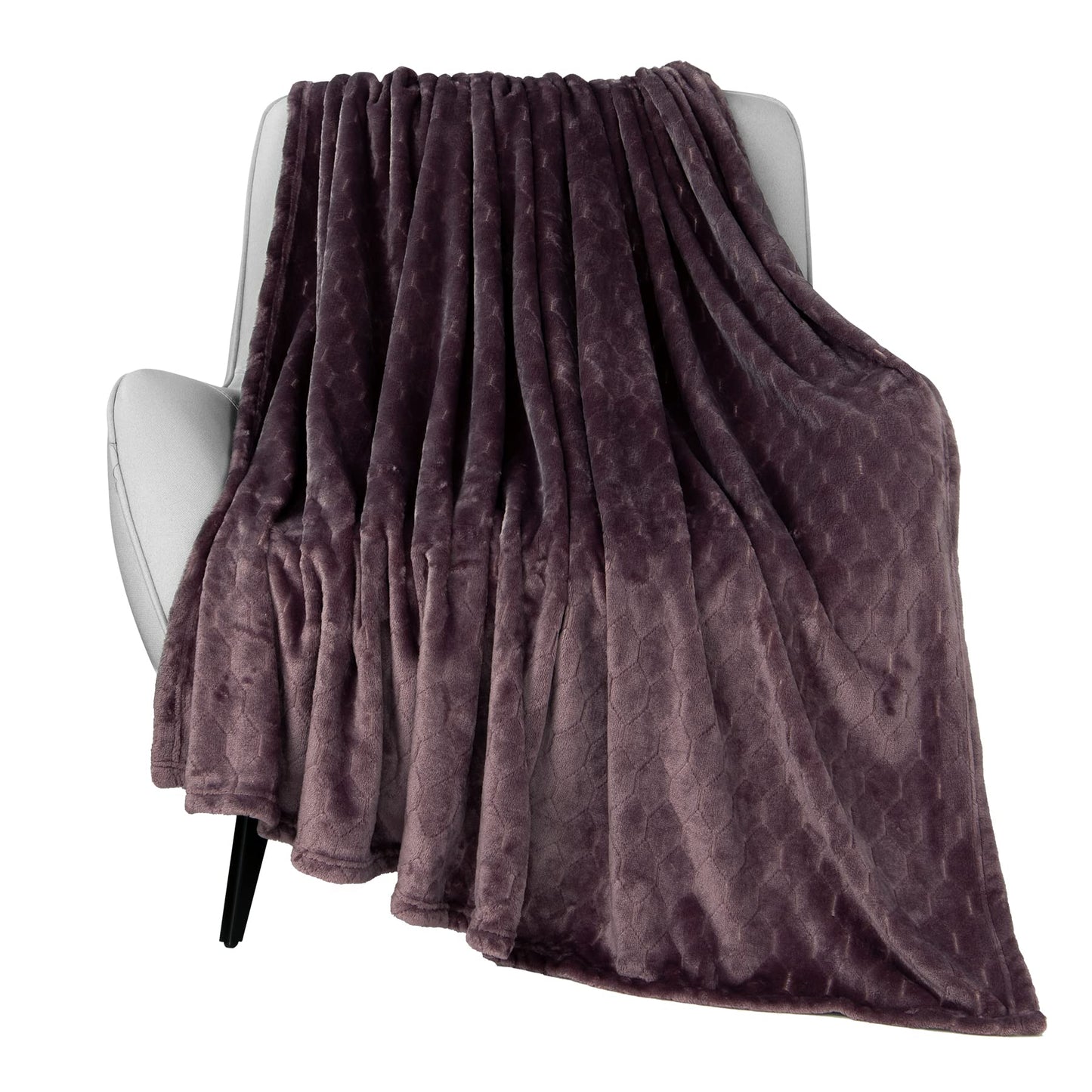 TOONOW Fleece Blanket Super Soft Cozy Throw Blanket 50" x 60", Lightweight Fuzzy Comfy Textured Flannel Blanket Warm Plush Throw Blankets for Couch, Sofa, Bed, Emerald WN420