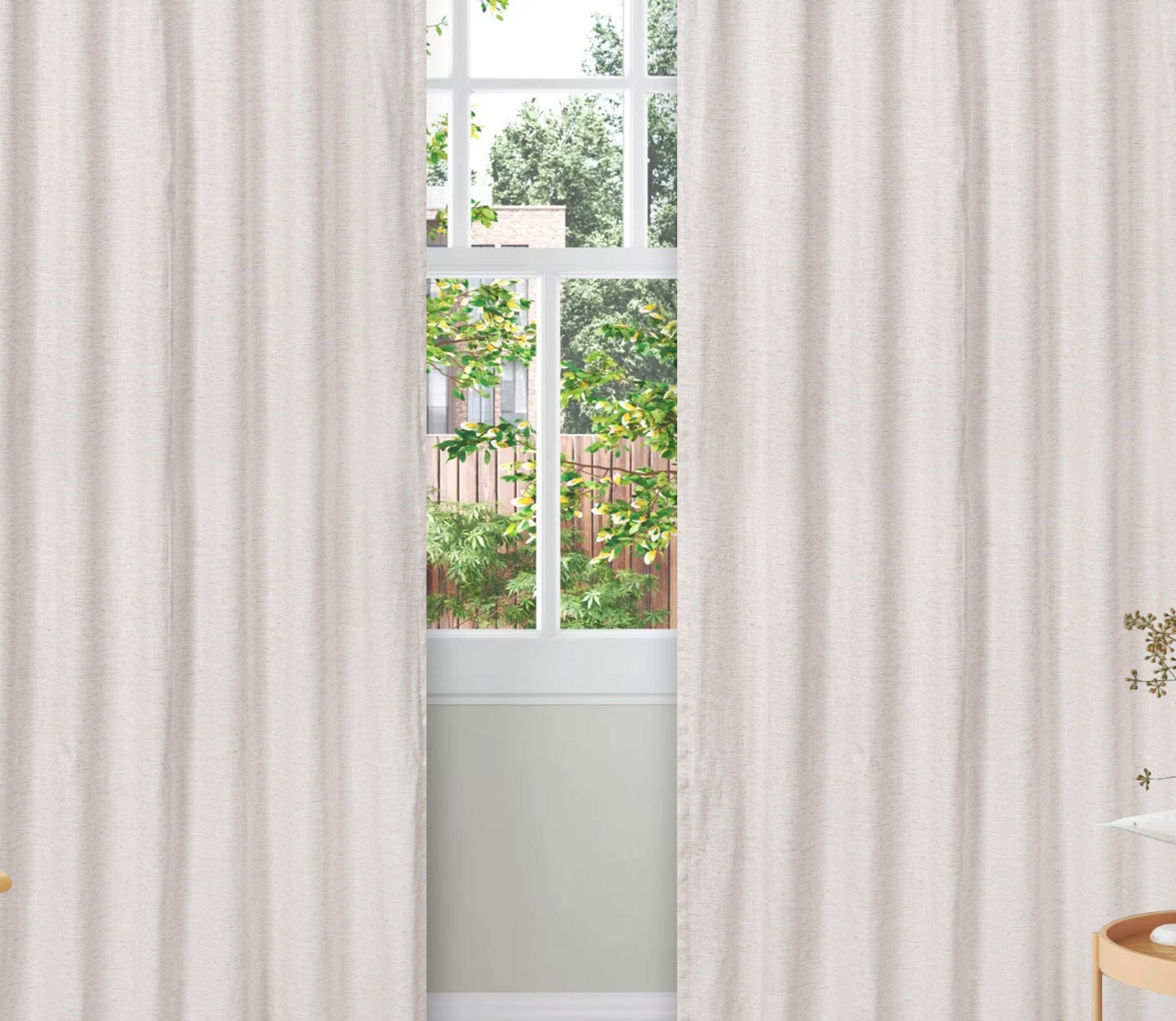 Bedding Craft Curtains 63 Inch Length - White Poly Cotton Slub Drapes with Tab Top, Set of 2, Ideal for Bedroom, Living Room, and Office_ 50x63 inch BST220