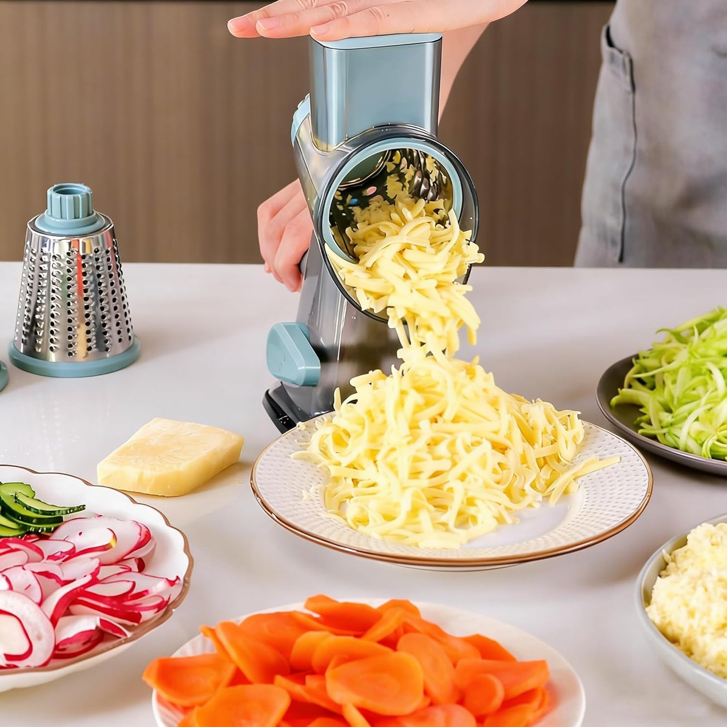 Multi-Function Rotary Cheese Grater Shredder 83