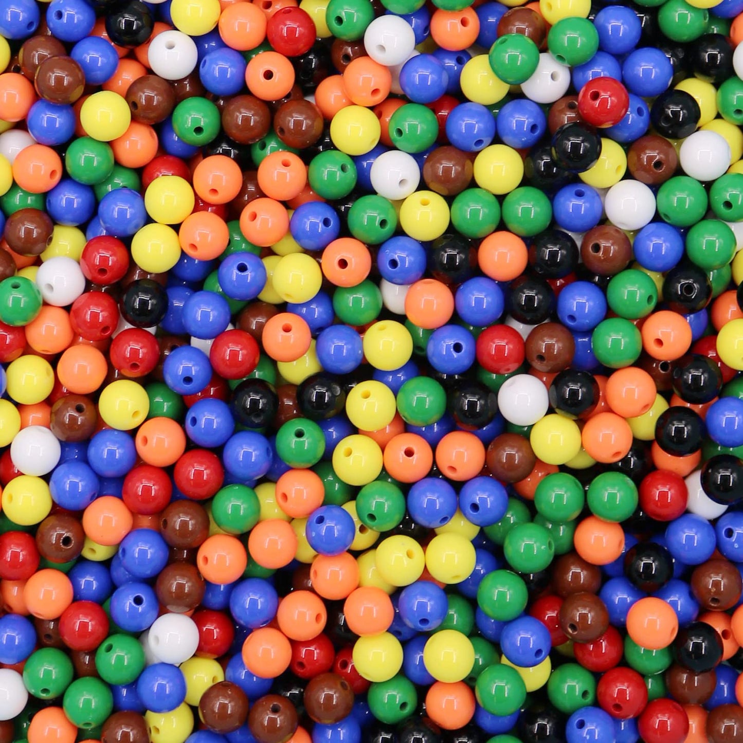 600 Pieces Black Beads for Jewelry Making, Bulk 6mm Colorful Acrylic Beads, Acrylic Round Loose Ball Beads with 1.5mm Hole for Bracelets Necklaces Earring Making Supplies BST220