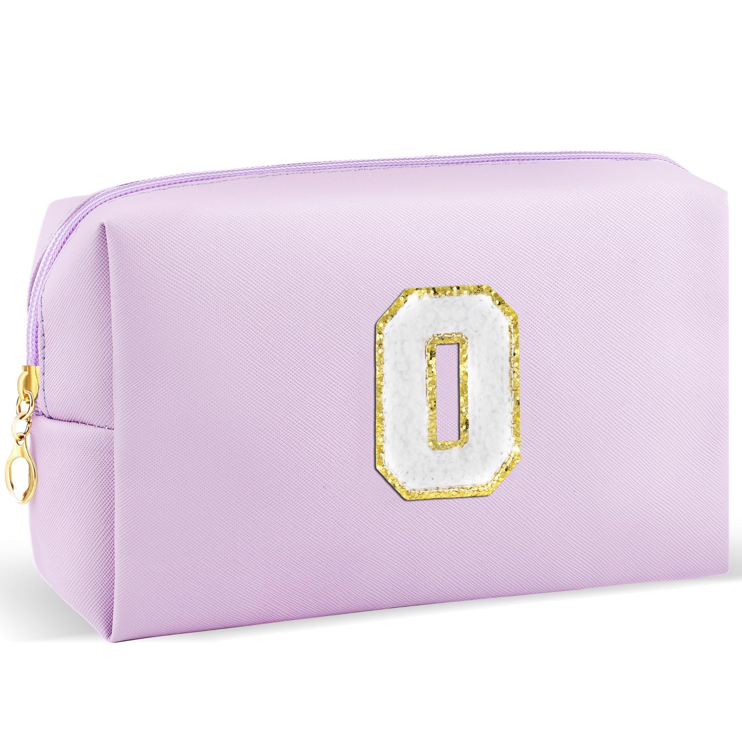 URSKYTOUS Gifts for Girls Initial Makeup Bag Personalized Cosmetic Bag with Zipper Cute Travel Toiletry Bag Waterproof PU Preppy Makeup Pouch Birthday Gift for Teen Girls Women(Blue P) BST326L
