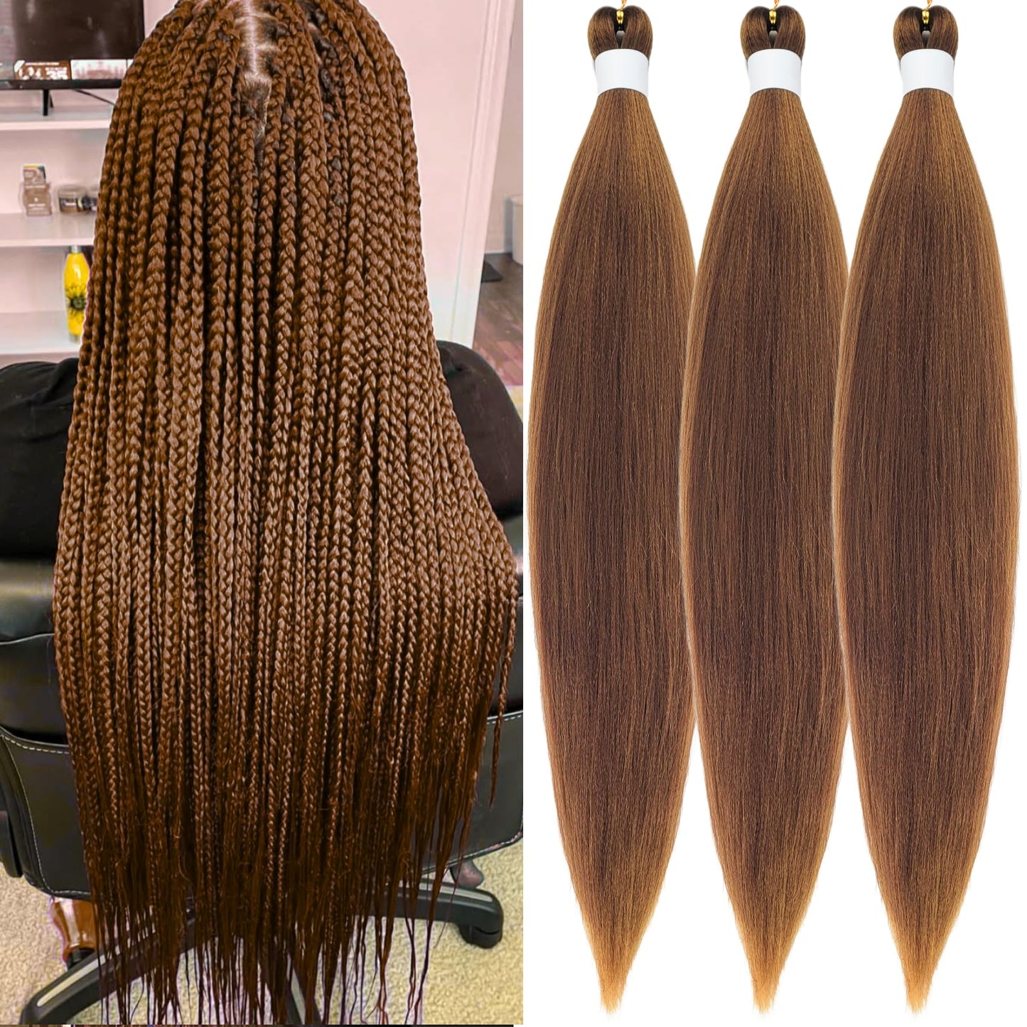 Purple Braiding Hair Pre stretched Knotless 26 inch | Hypoallergenic Synthetic Purple Prestretched Ez Braid Knotless Itch Free Soft Yaki Texture Hot Water Setting WN420