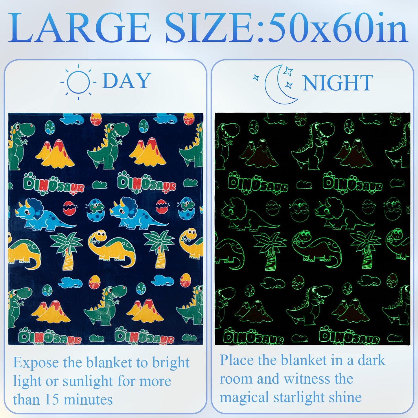 SALIMAH Glow in The Dark Blanket Unicorns Gifts for Girls, Toys for Girls Age 2 3 4 5 6 7 8 9 10 Year Old, Soft Kids Blankets Gifts for Grandkids Teens for Christmas Birthday, 50"x60" BST202