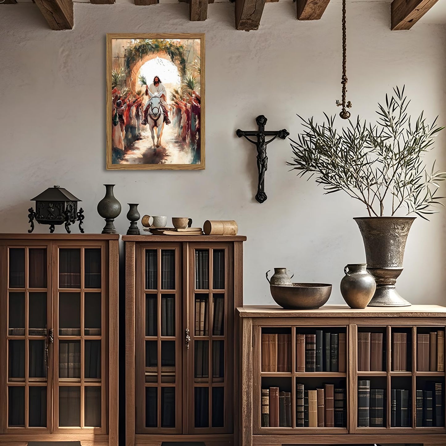 Framed 3D Textured Jesus Embracing Woman Wall Art, Jesus Hugging Woman Wall Decor Hand Drawn Sandstone Religious Christian Bible Painting Pictures for Bedroom Living Prayer Room 12x16 in Wood Framed BST202