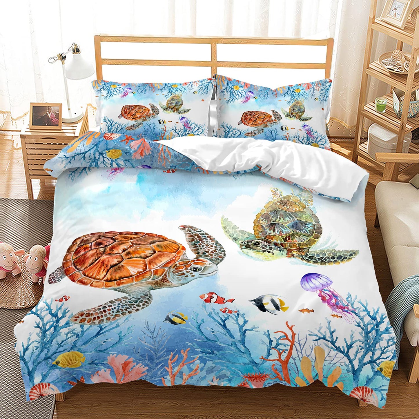CVHOUSE Deer Hunting Duvet Cover Full Size,American Flag Bedding Set,Deer Theme Comforter for Boys Kids Teens,1 2 Pillowcases 3 Piece Full 79'x89' BST220