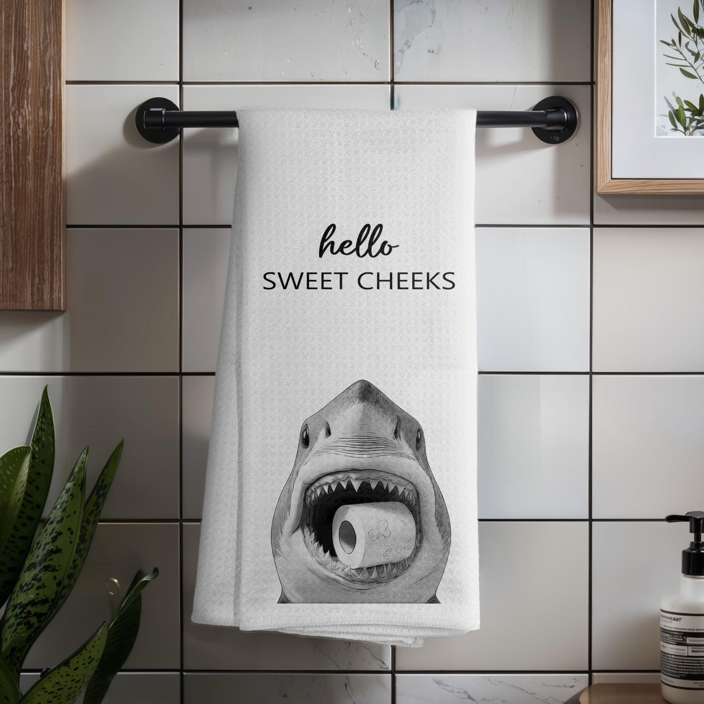 Funny Bear Bathroom Hand Towels Set of 2, Hello Sweet Bear Bathroom Decor, Funny Wild Animal Hand Towels for Washroom Restroom Decor, 16x24 Inch BST326L