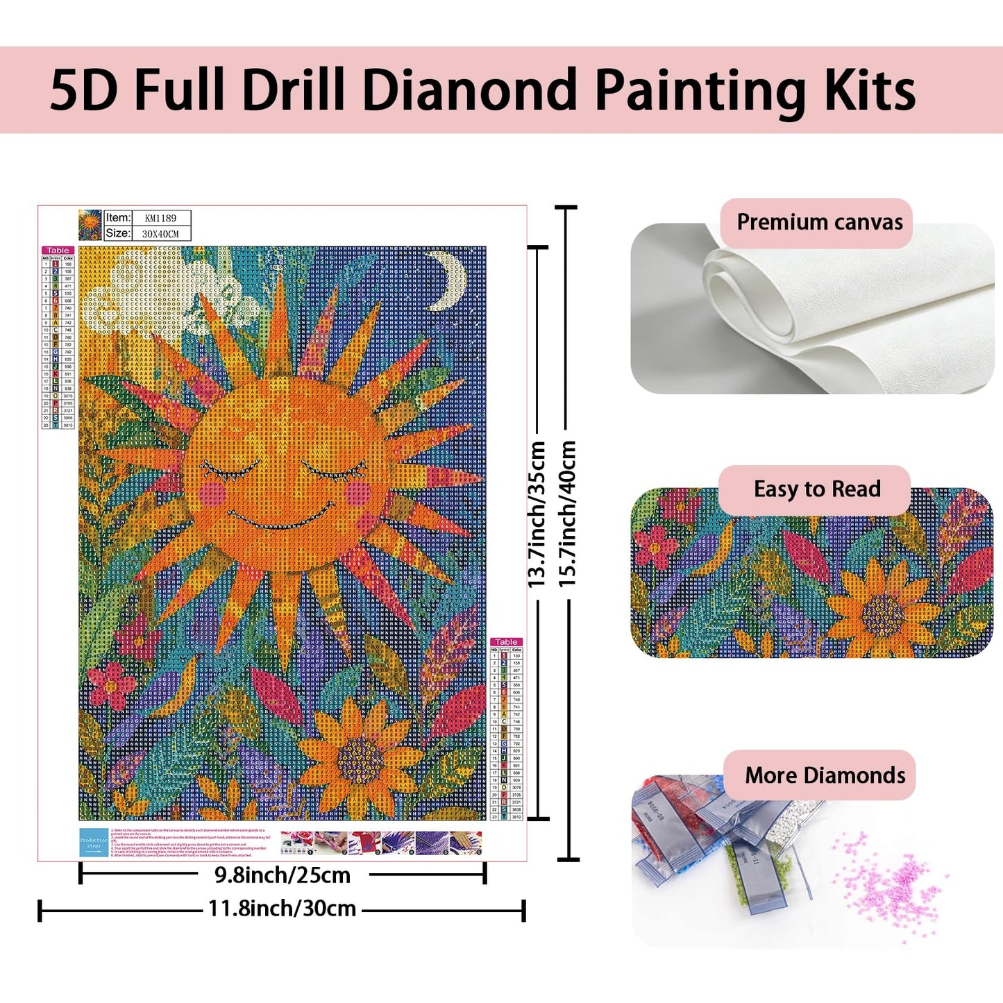 ArtIgle 5D Diamond Painting Kits for Adults, Ancient Sphinx Full Round Drills Gem Diamond Dots, Diamond Dot Art for Adults Beginners Clearance Home Wall Art Decor, 13.78 X 13.78 inch BST220