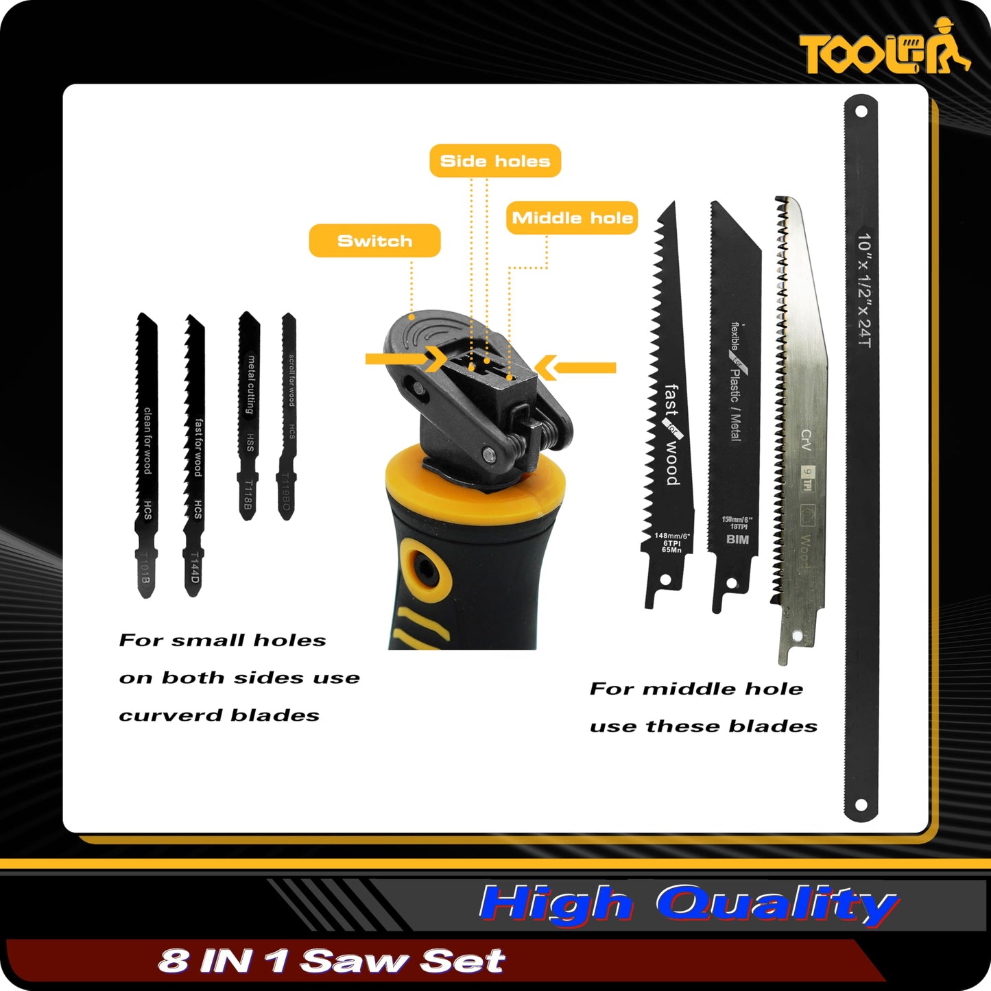 8-In-1 Multi Blades Hand Saw, Drywall Cutter. Hacksaw. Long Blade Hand Saw, Jab Saw RD3