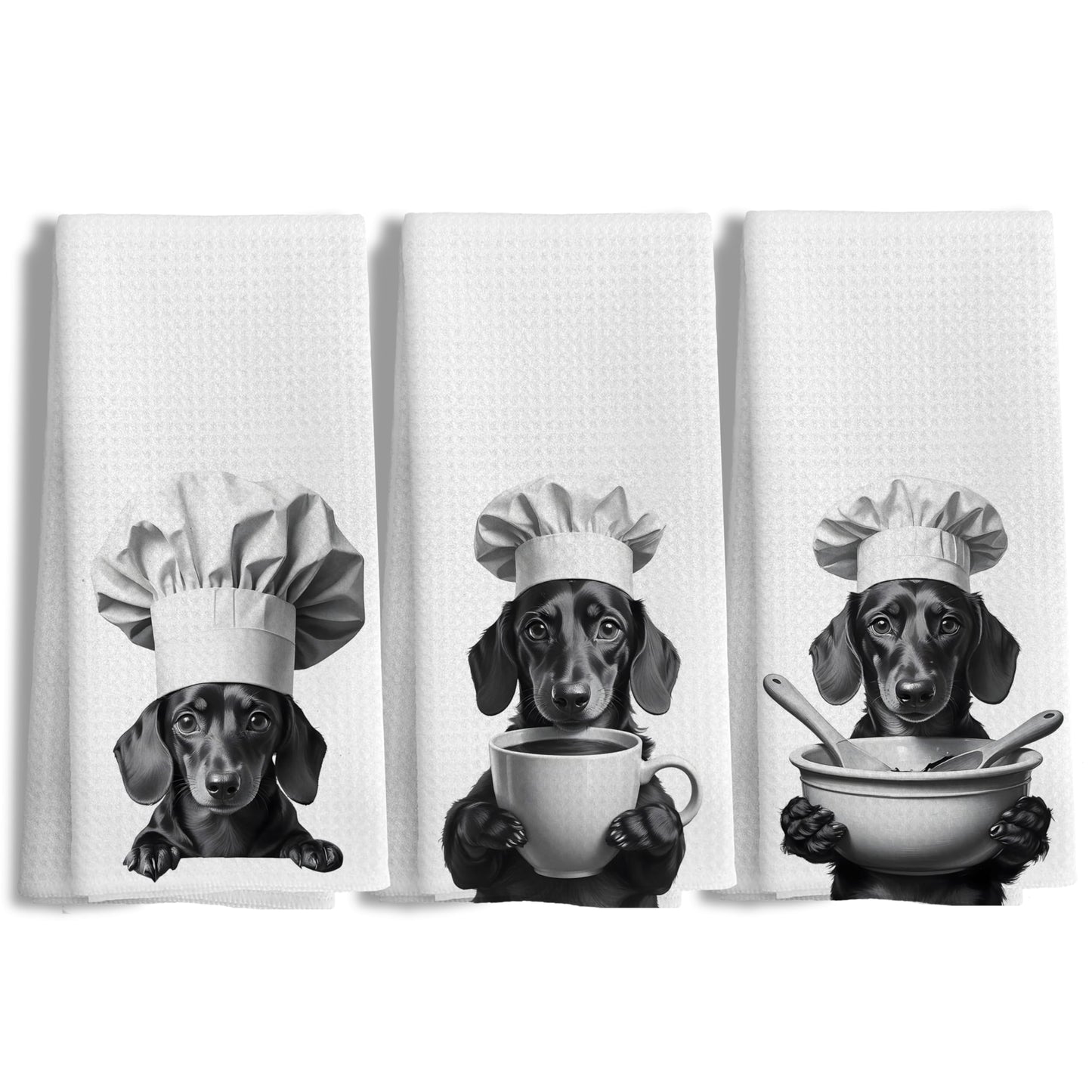 Funny Black Labrador Retriever Kitchen Towels, Black Lab Gifts Dish Tea Towels for Kitchen Decor, Gifts for Labrador Dog Lovers Hand Towels, 16x24 Inches BST202