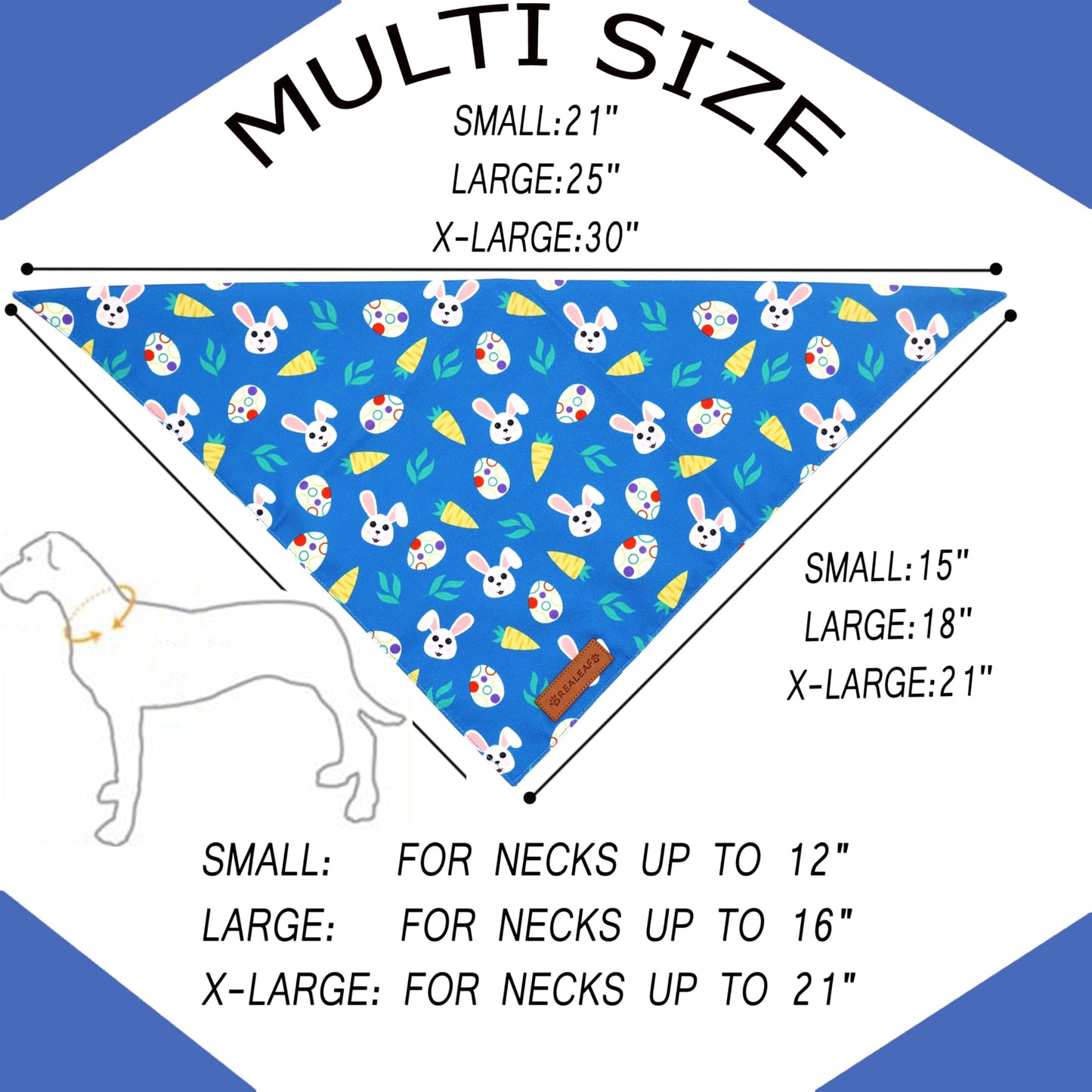Realeaf Fall Thanksgiving Dog Bandanas 2 Pack, Orange Plaid Pet Scarf for Boy and Girl, Premium Durable Fabric, Holiday Halloween Bandana for Large and Extra Large Dogs (X-Large) WN420