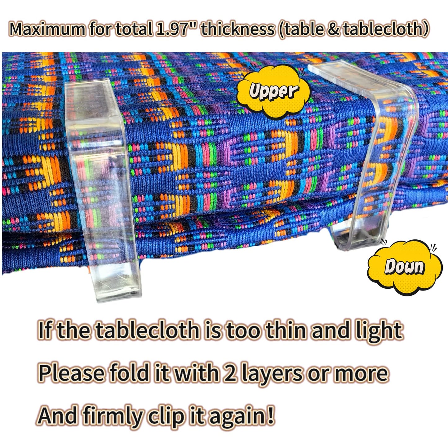 24 Pieces Clear Tablecloth Clips, Durable Plastic Table Cover Holders, Windproof Transparent Clamps for Securing Tablecloths Indoor Outdoor Party, Wedding, Christmas Event, Picnic, Camping (24, Large) BST220