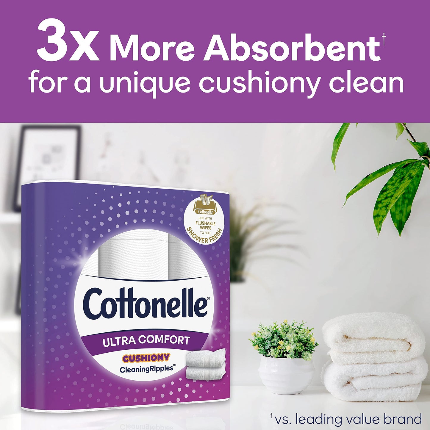 Cottonelle Ultra Toilet Paper, 6 Mega Family Rolls, Cushiony Cleaning Ripples, 325 Sheets Per Roll