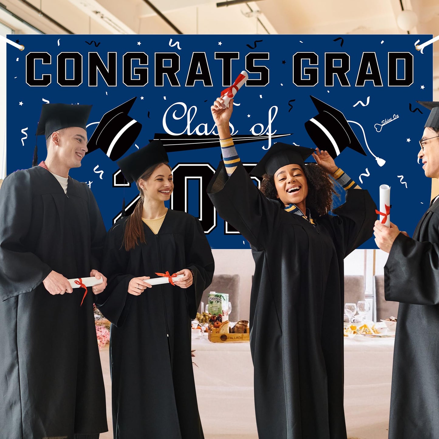 Graduation Decorations 2026 2027 - Red Polyester Graduation Backdrop - Graduation Party Decorations - Congrats Grad Banner - Graduation Decorations Class of 2026,Graduation Party Favors Supplies Yard Sign WN420