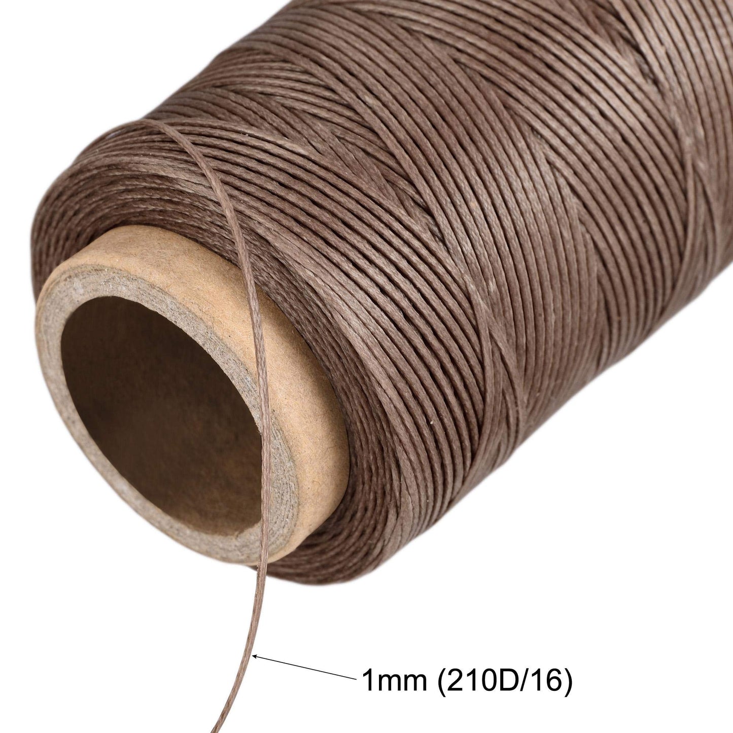 uxcell Leather Sewing Thread 186 Yards 210D/1mm Polyester Waxed Cord for Manual Sewing, Wheat BST326H