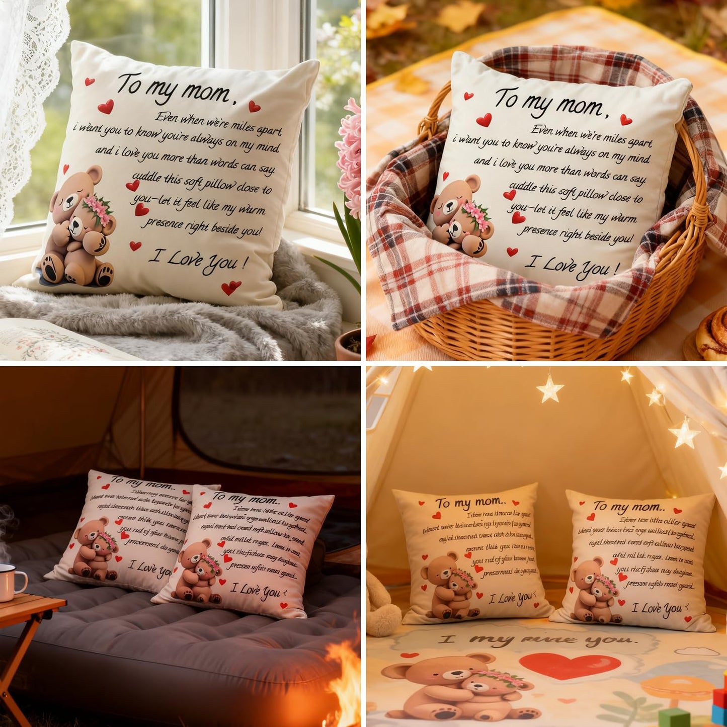 to My Grandmam Throw Pillow Cover - 18x18in Cushion Case, Machine Washable & Easy Care, Ideal for Sofa TV-Watching & Bedside Reading, Adds Warmth to Her Daily Life, Fits Bedroom/Living Room Decor WN420